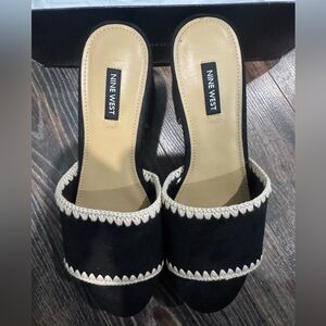 Nine West Women's Yickie Platform Slide Wedge Sandal Black 001 Sz 9